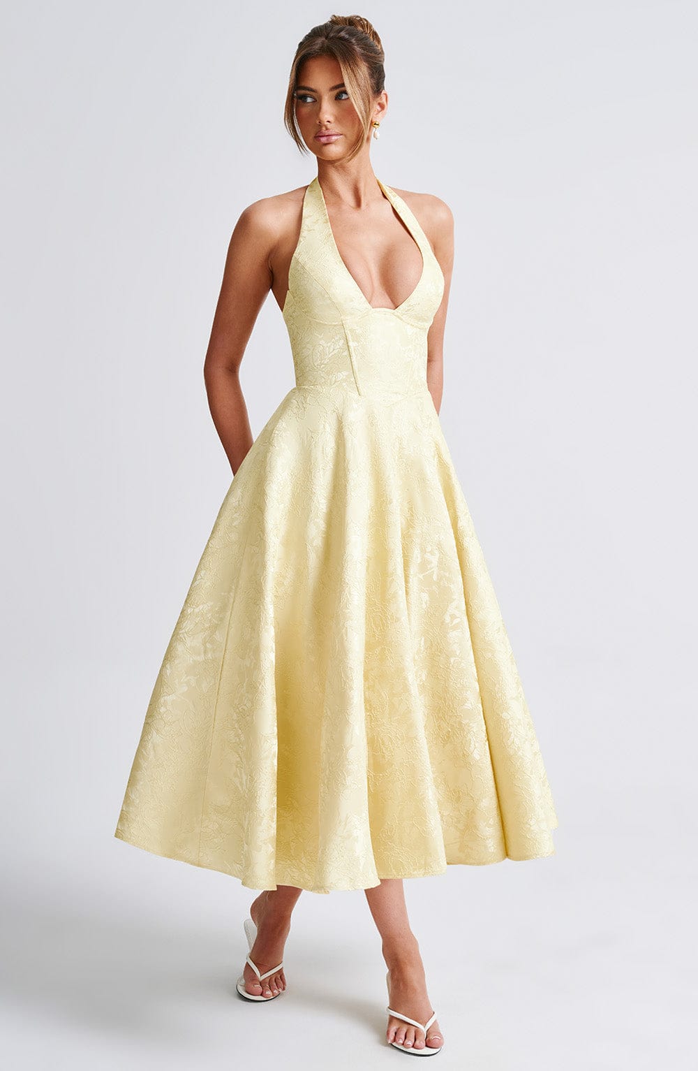 Effie Midi Dress Lemon – Effie Yellow Midi Dress, Vibrant Elegance and Exclusive Sophistication