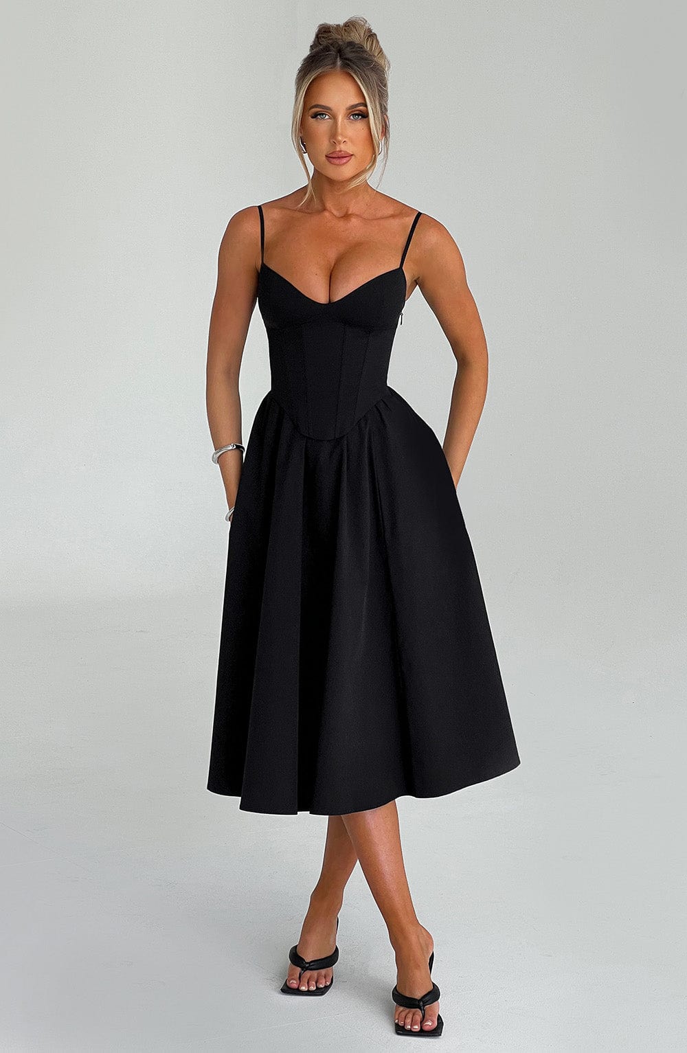 Mariella Midi Dress Black - Mariella Midi Dress Black, Timeless Sophistication and Elegant Style