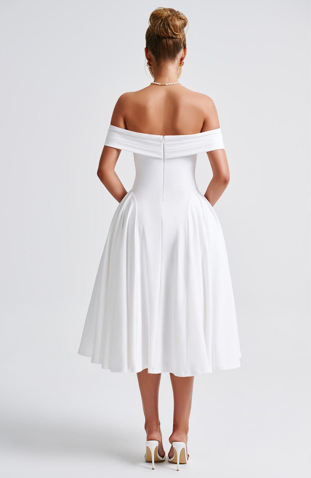 Miranda Midi Dress Ivory – Miranda Ivory Midi Dress, Classic Elegance and Timeless Sophistication