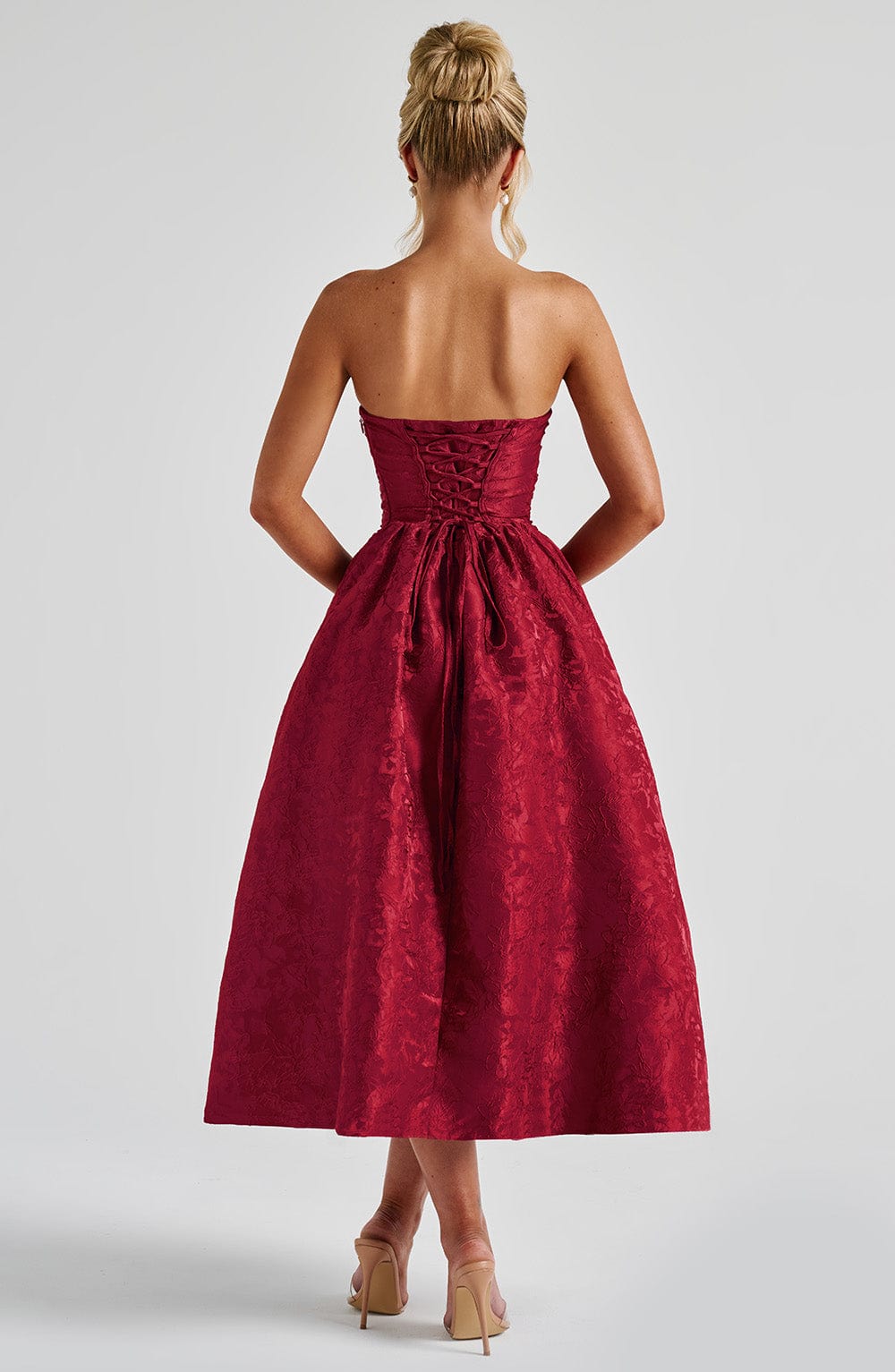 Saoirse Midi Dress Red – Saoirse Red Midi Dress, Timeless Elegance and Sophistication