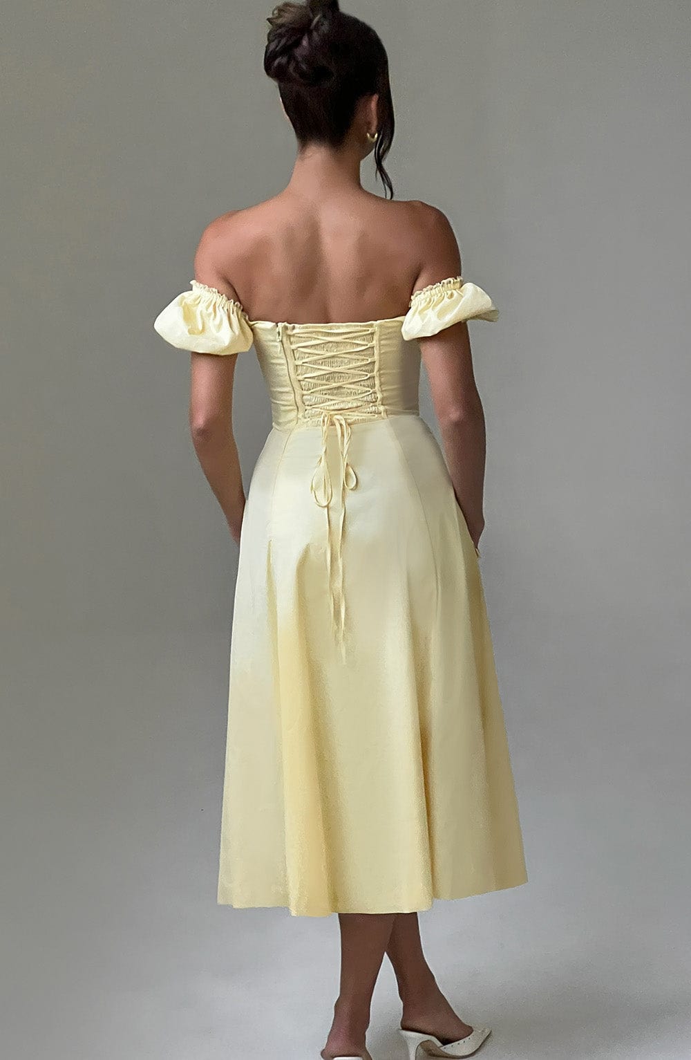 Courtney Midi Dress Lemon – Courtney Yellow Midi Dress, Freshness and Elegance in One Piece