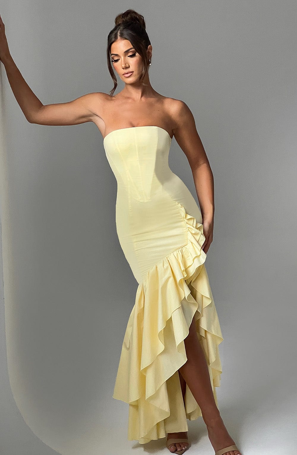 Angelina Maxi Dress Lemon - Angelina Yellow Long Dress, Freshness and Sophisticated Elegance