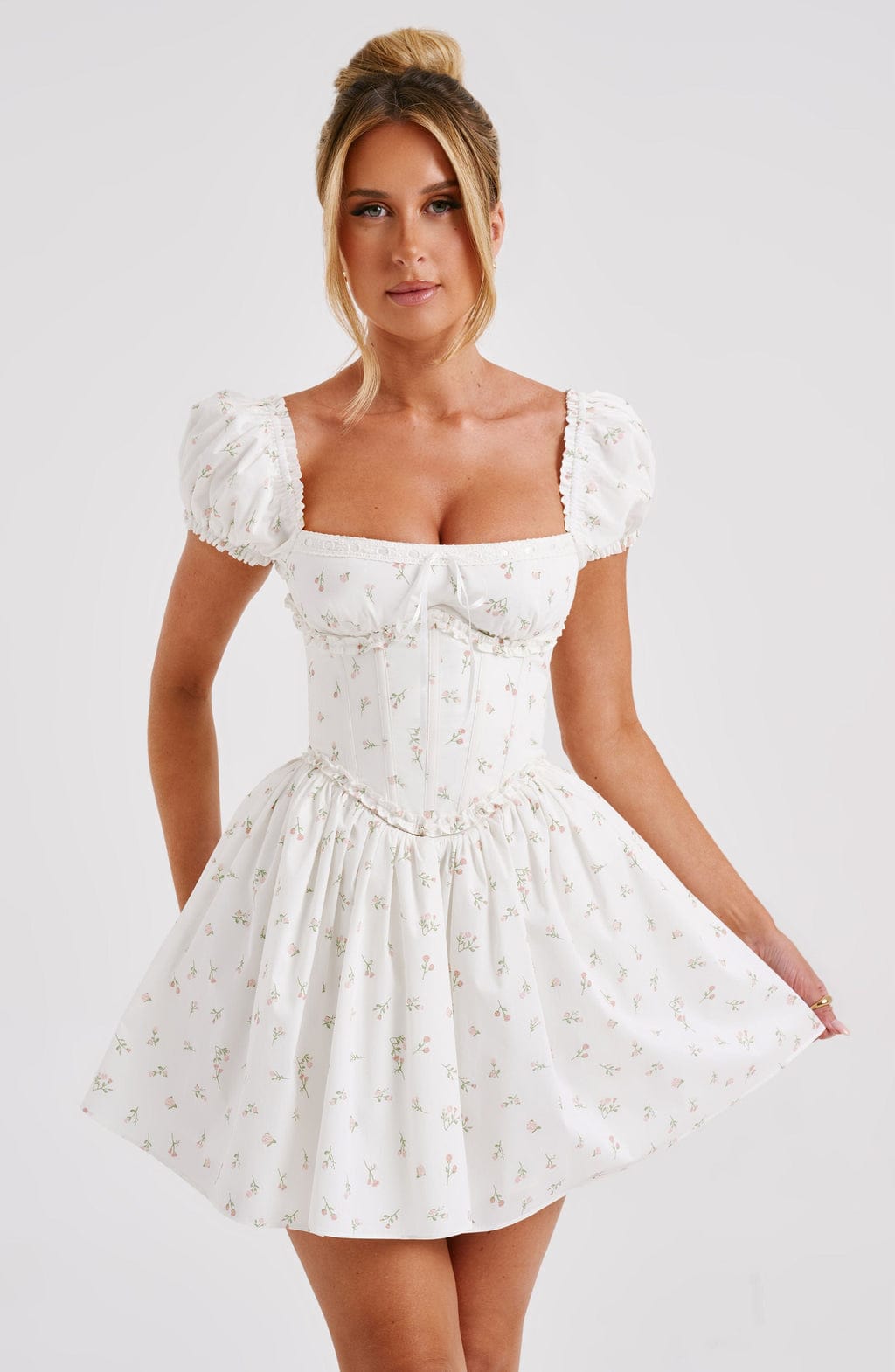 Penelope Mini Dress Blush Floral Print – Penelope Mini Dress Floral Print, Romanticism and Elegance