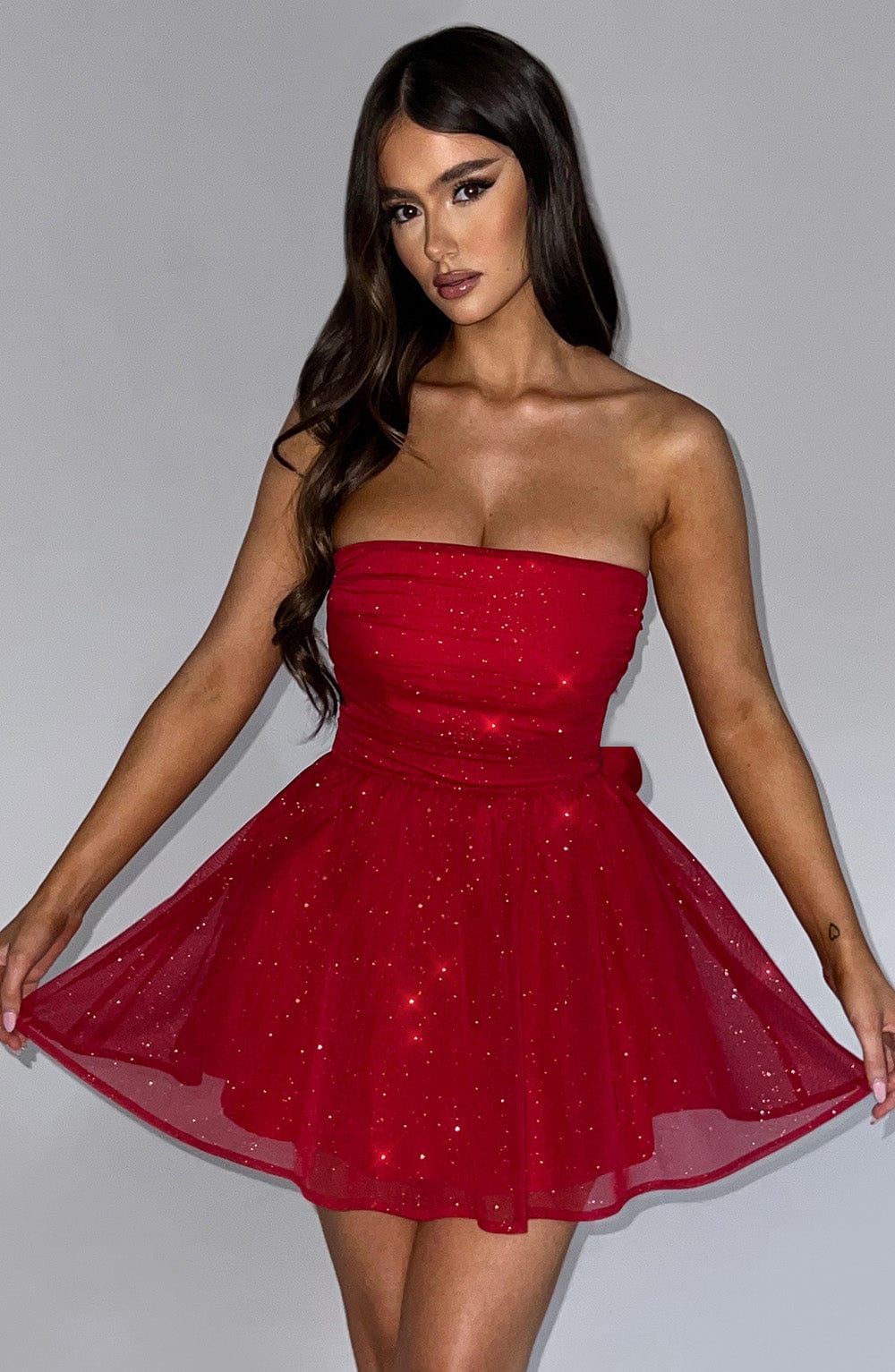 Katrina Mini Dress Red Sparkle – Red Katrina Mini Dress with Shine, Glamor and Sophistication