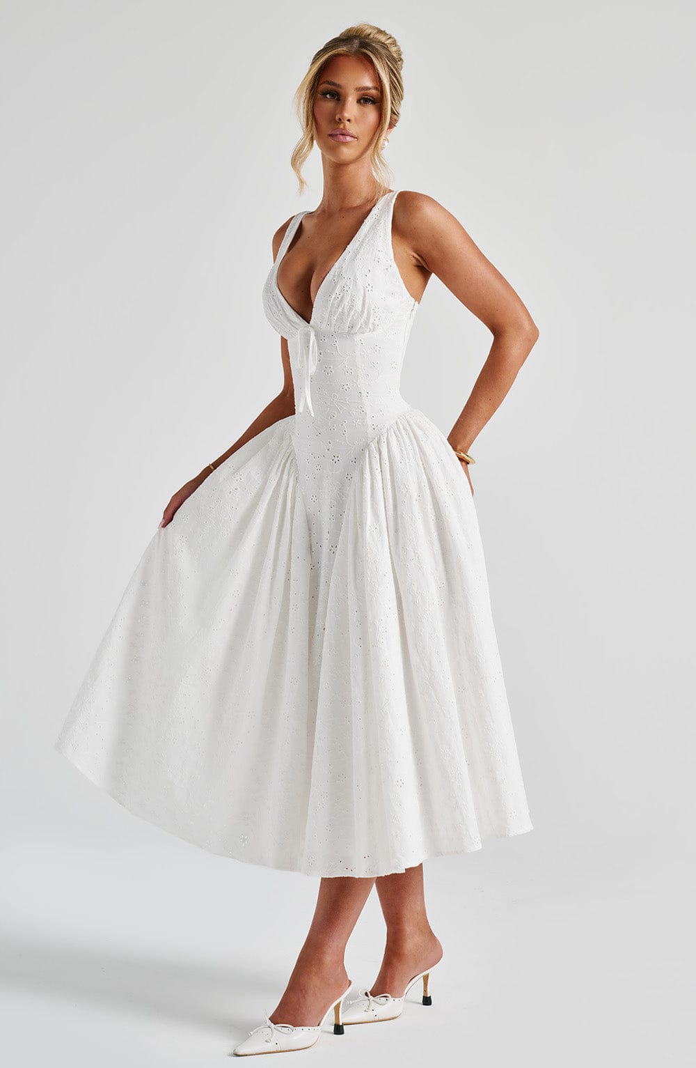 Monroe Midi Dress Ivory – Monroe Off White Midi Dress, Timeless Elegance and Sophistication