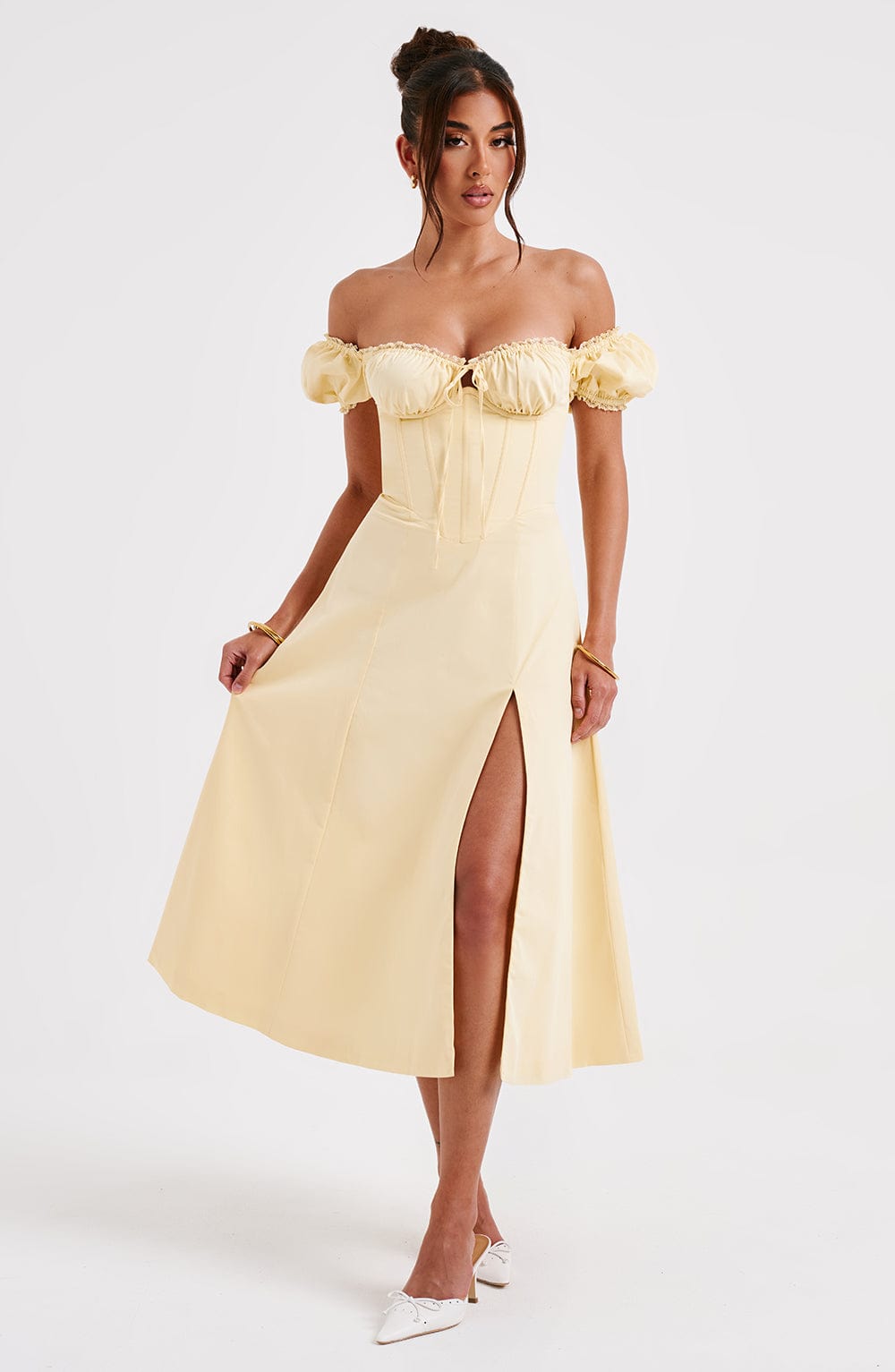 Courtney Midi Dress Lemon – Courtney Yellow Midi Dress, Freshness and Elegance in One Piece