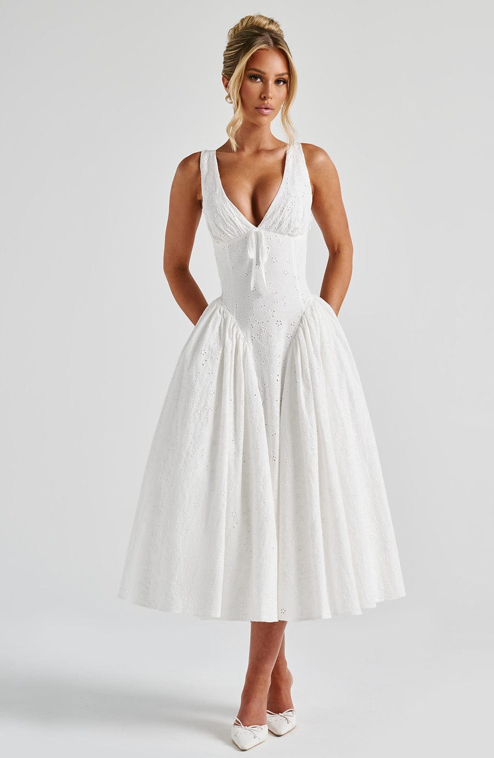Monroe Midi Dress Ivory – Monroe Off White Midi Dress, Timeless Elegance and Sophistication