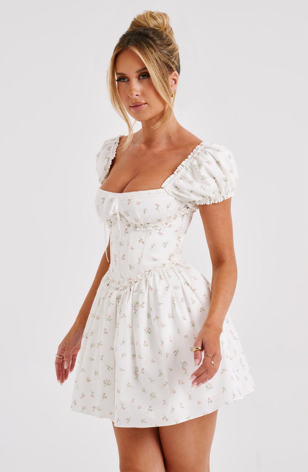 Penelope Mini Dress Blush Floral Print – Penelope Mini Dress Floral Print, Romanticism and Elegance