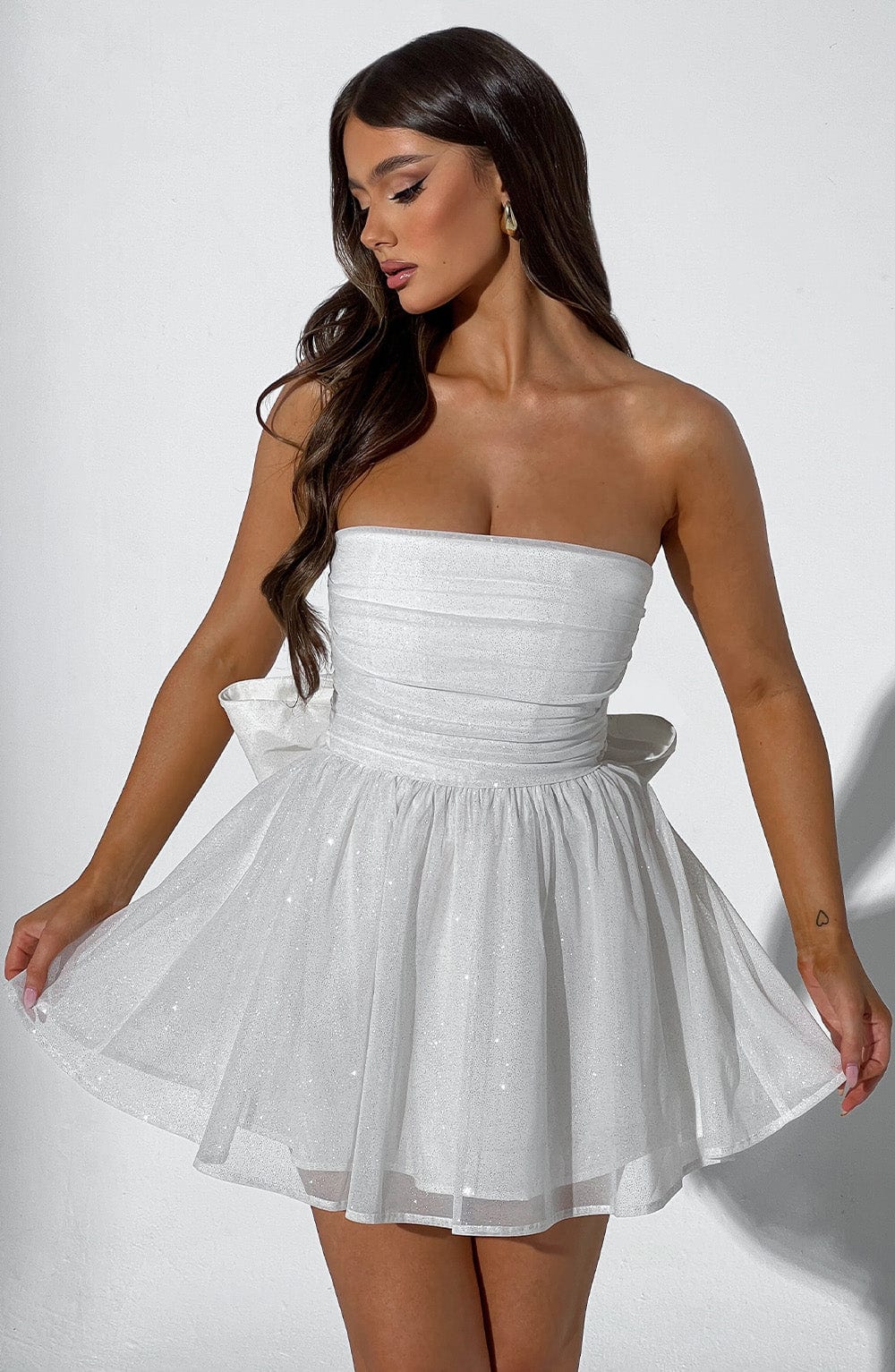 Katrina Mini Dress Ivory Sparkle - Katrina Ivory Mini Dress with Shine, Glamor and Sophistication