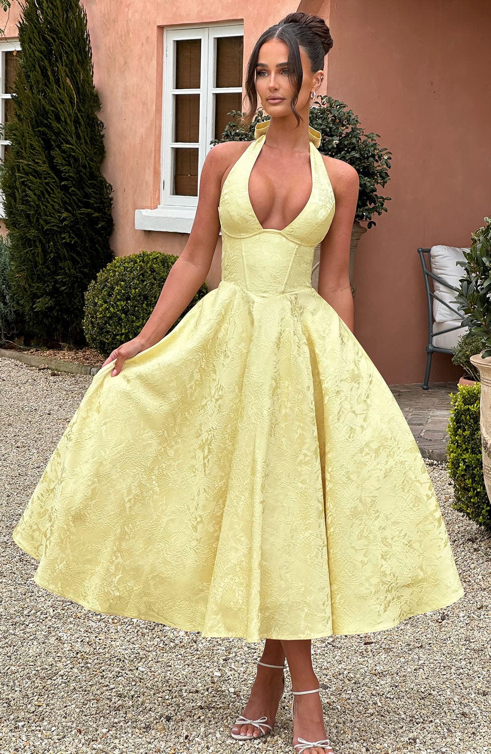 Effie Midi Dress Lemon – Effie Yellow Midi Dress, Vibrant Elegance and Exclusive Sophistication