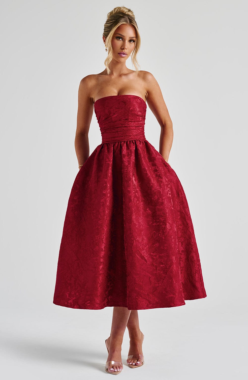 Saoirse Midi Dress Red – Saoirse Red Midi Dress, Timeless Elegance and Sophistication