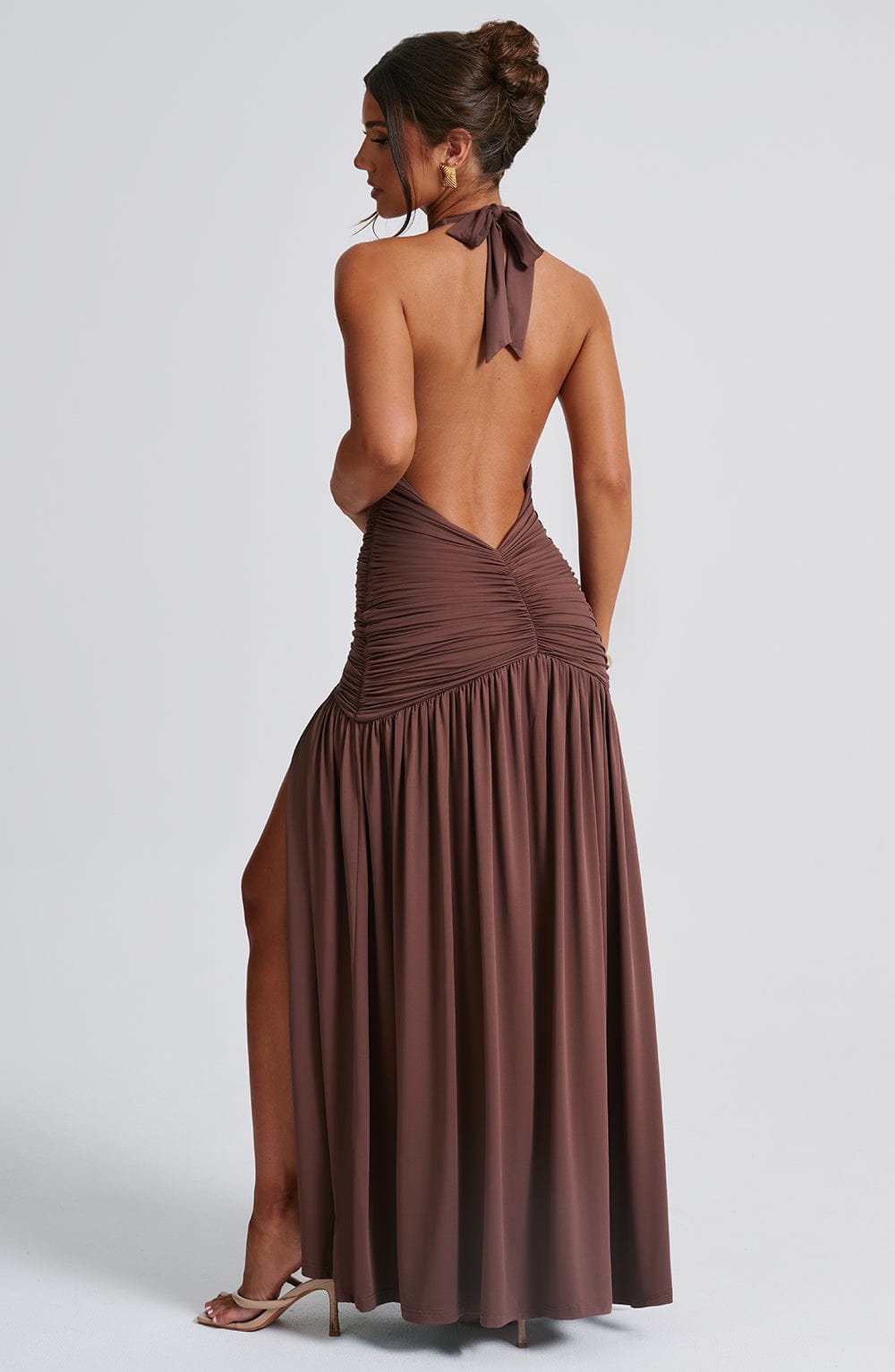 Melania Maxi Dress Chocolate – Melania Chocolate Long Dress, Sophistication and Refined Elegance