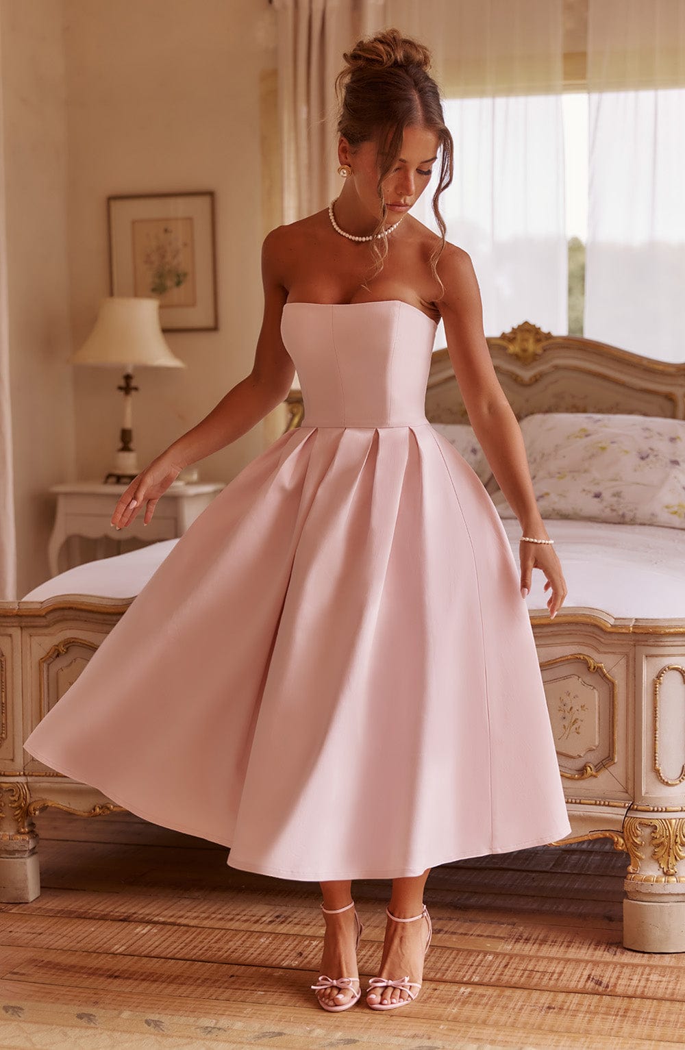 Edith Midi Dress Blush – Pink Edith Midi Dress, Romanticism and Sophistication in Every Detail