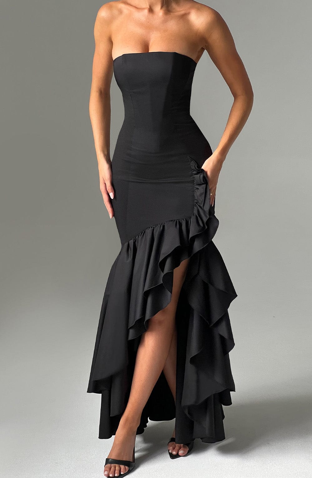 Angelina Maxi Dress Black - Angelina Black Long Dress, Timeless Sophistication and Refined Elegance