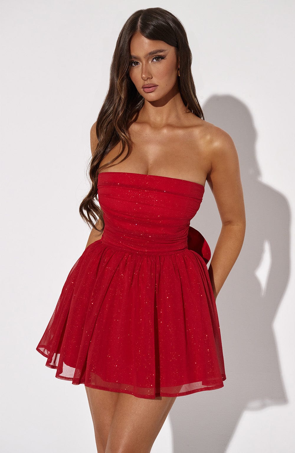 Katrina Mini Dress Red Sparkle – Red Katrina Mini Dress with Shine, Glamor and Sophistication