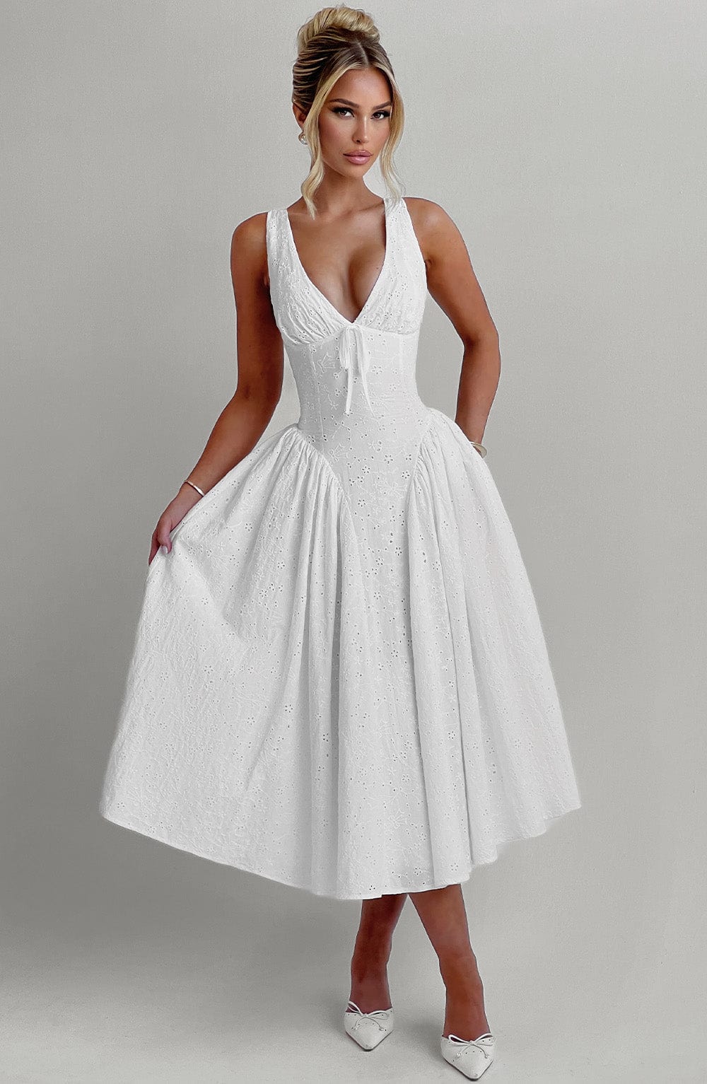 Monroe Midi Dress Ivory – Monroe Off White Midi Dress, Timeless Elegance and Sophistication