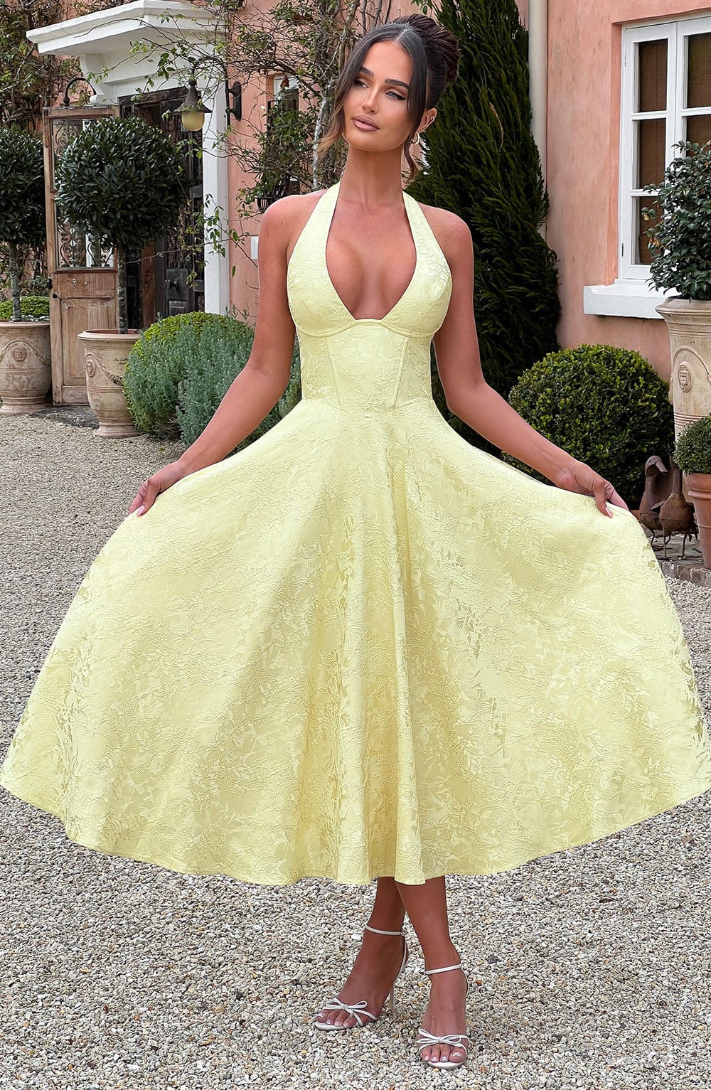 Effie Midi Dress Lemon – Effie Yellow Midi Dress, Vibrant Elegance and Exclusive Sophistication