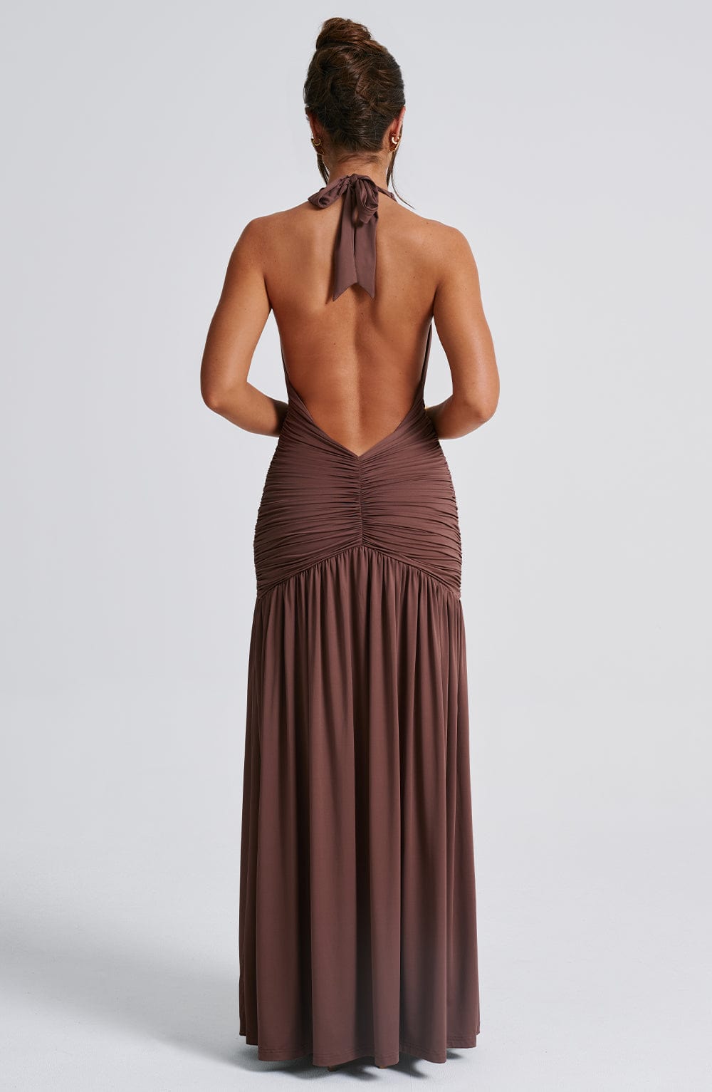 Melania Maxi Dress Chocolate – Melania Chocolate Long Dress, Sophistication and Refined Elegance