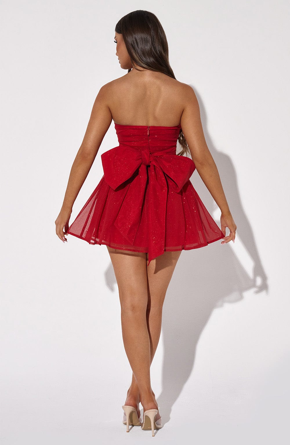 Katrina Mini Dress Red Sparkle – Red Katrina Mini Dress with Shine, Glamor and Sophistication