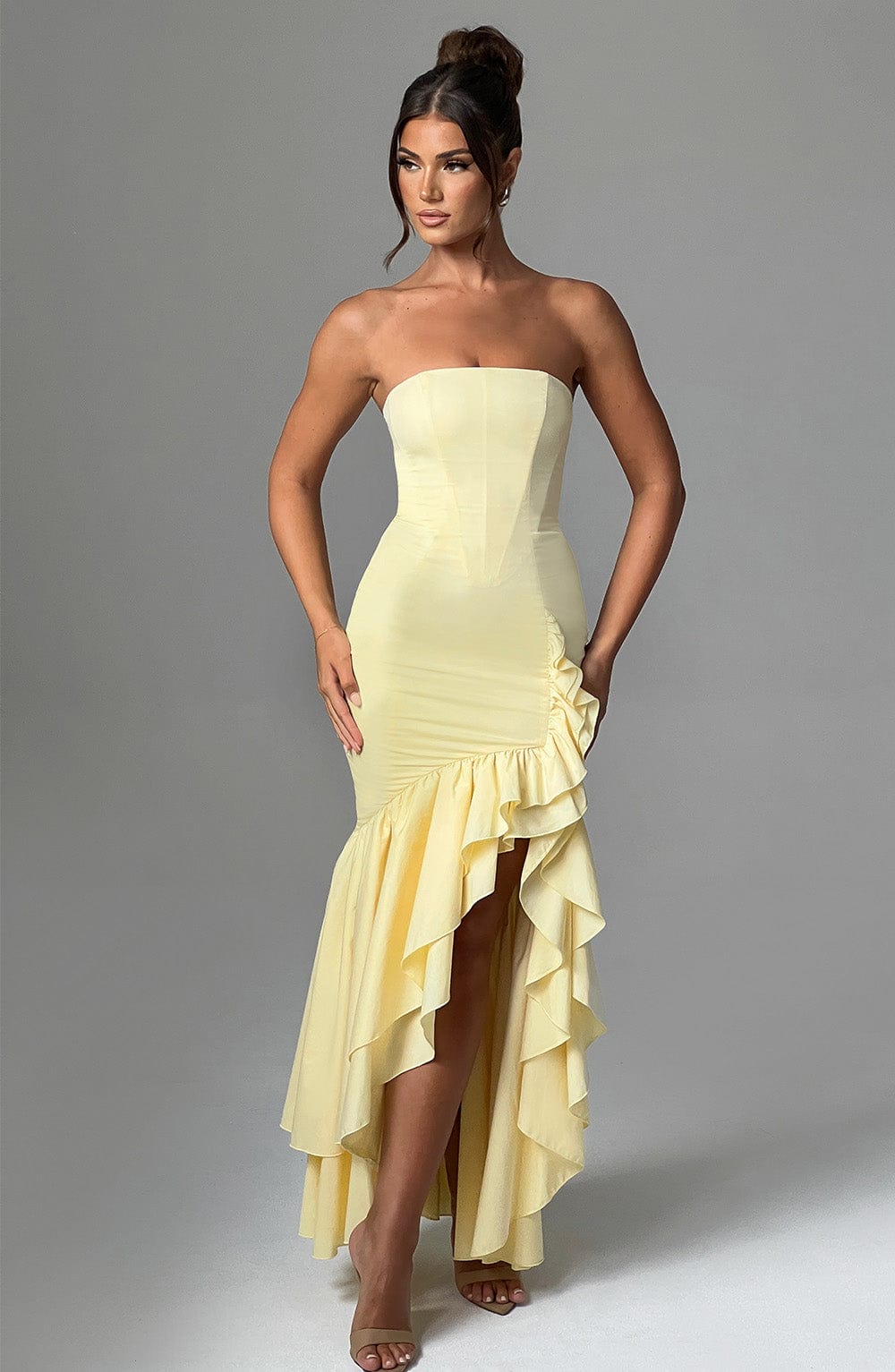 Angelina Maxi Dress Lemon - Angelina Yellow Long Dress, Freshness and Sophisticated Elegance