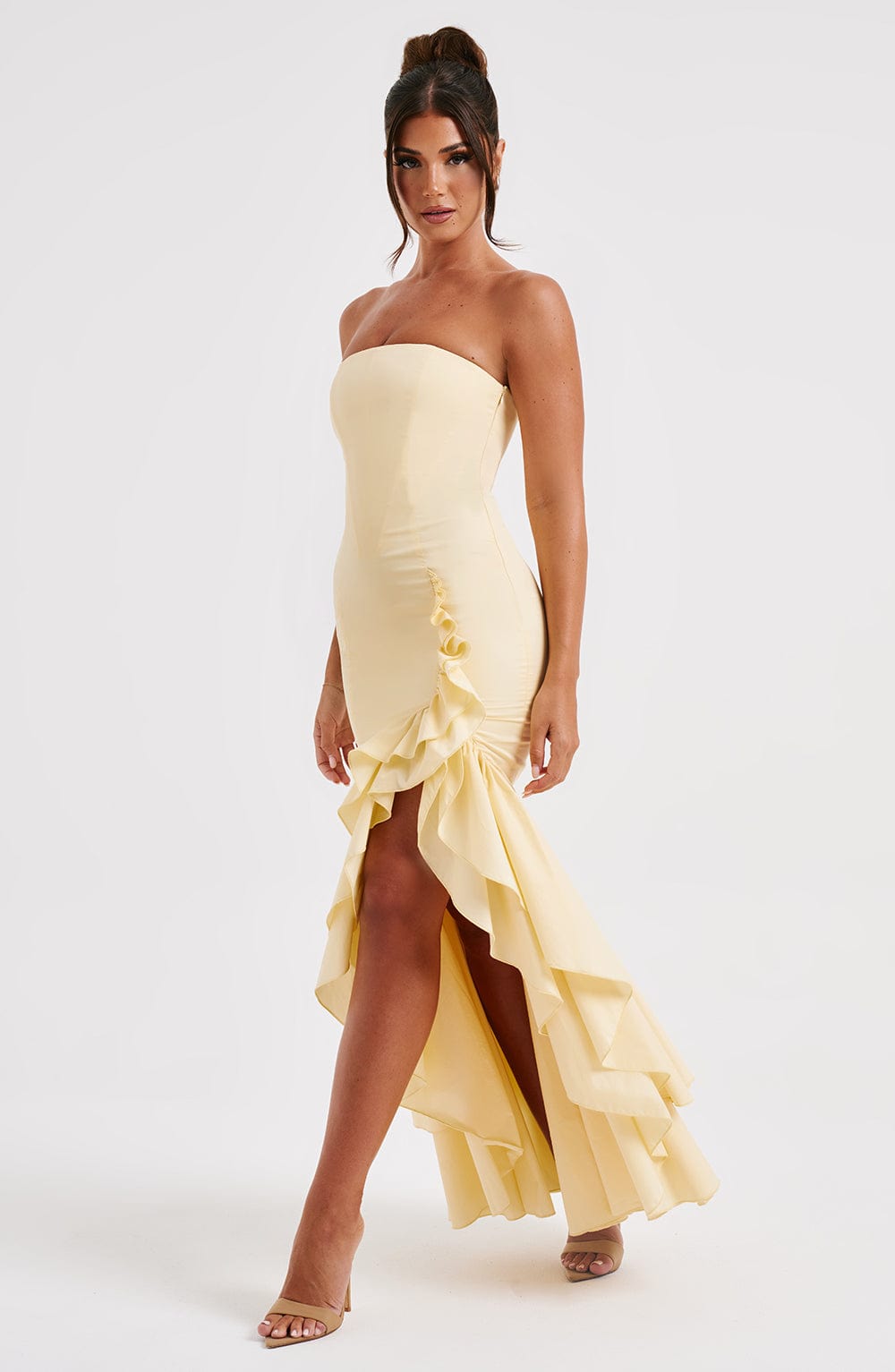Angelina Maxi Dress Lemon - Angelina Yellow Long Dress, Freshness and Sophisticated Elegance