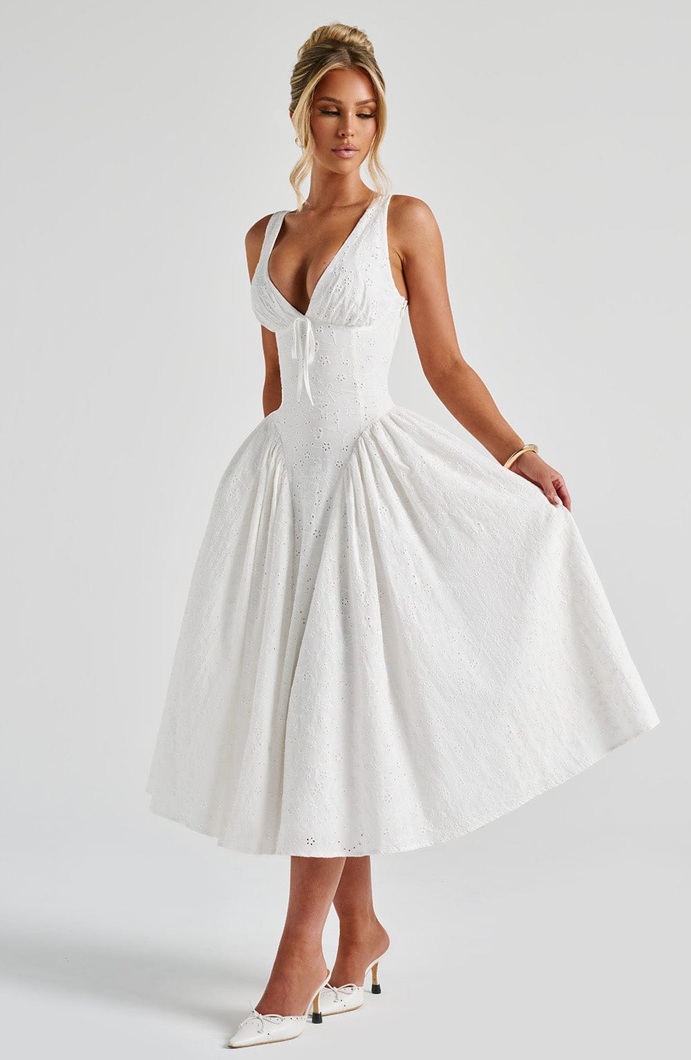 Monroe Midi Dress Ivory – Monroe Off White Midi Dress, Timeless Elegance and Sophistication