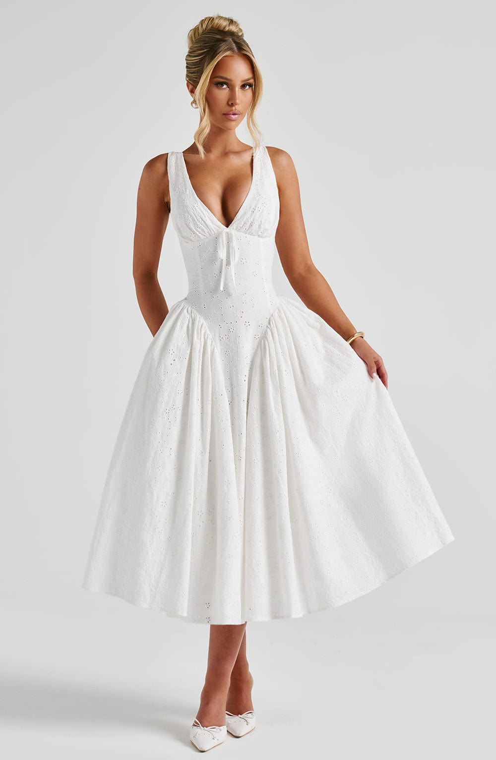 Monroe Midi Dress Ivory – Monroe Off White Midi Dress, Timeless Elegance and Sophistication