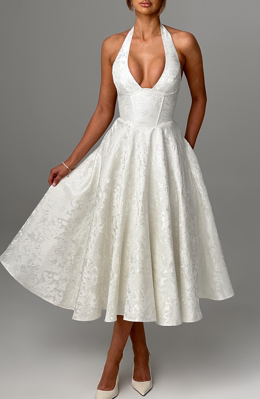 Effie Midi Dress Ivory – Effie Ivory Midi Dress, Sophistication and Timeless Elegance